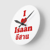 I Liebe (Herz) Isaan Runde Wanduhr (Winkel)
