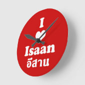 I Liebe (Herz) Isaan Runde Wanduhr (Winkel)