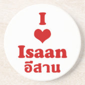I Liebe (Herz) Isaan Sandstein Untersetzer (Vorne)