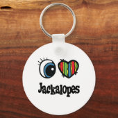 I Liebe (Herz) Jackalopes Schlüsselanhänger (Vorderseite)
