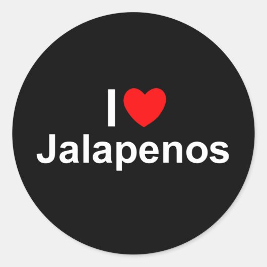I Liebe (Herz) Jalapenos Runder Aufkleber (Vorderseite)