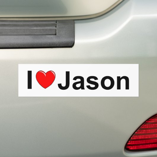 I Liebe (Herz) Jason Autoaufkleber (Auf Auto)