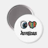 I Liebe (Herz) Javelinas Magnet (Vorderseite/Rückseite)
