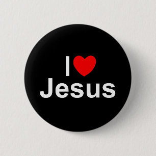 I Liebe (Herz) Jesus Button