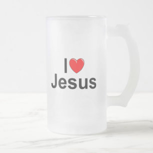 I Liebe (Herz) Jesus Mattglas Bierglas