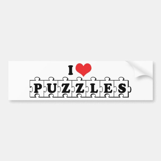 I Liebe Herz Jigsaw Puzzles - Puzzle Lover Autoaufkleber (Vorne)