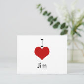 I Liebe (Herz) Jim Postkarte (Stehend Vorderseite)
