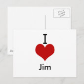 I Liebe (Herz) Jim Postkarte (Vorne/Hinten)