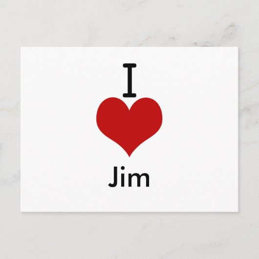 I Liebe (Herz) Jim Postkarte (Vorderseite)