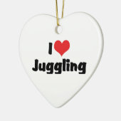 I Liebe Herz Juggling Keramik Ornament (Links)