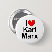 I Liebe (Herz) Karl Marx Button (Vorne & Hinten)