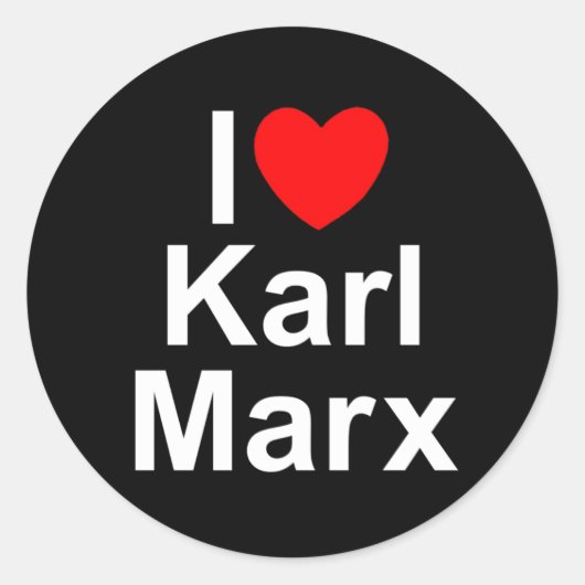 I Liebe (Herz) Karl Marx Runder Aufkleber (Vorderseite)