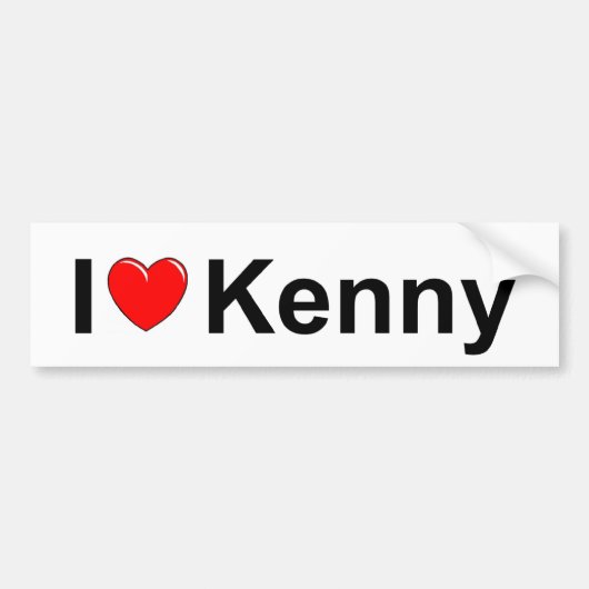 I Liebe (Herz) Kenny Autoaufkleber (Vorne)