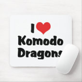 I Liebe Herz Komodo Dragons Mousepad (Mit Mouse)