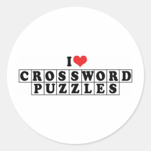 I Liebe Herz-Kreuz-Puzzles - Puzzle Lover Runder Aufkleber