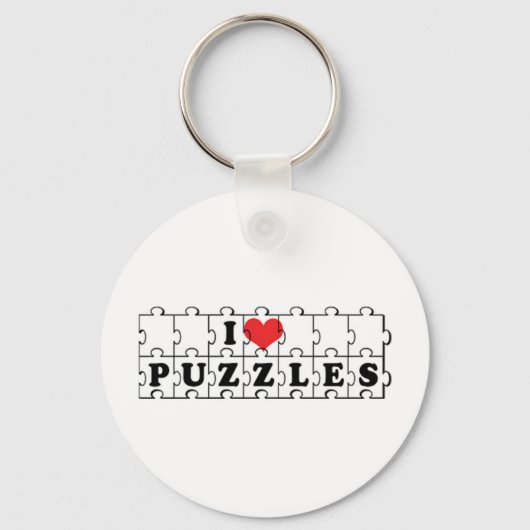 I Liebe Herz-Kreuz-Puzzles - Puzzle Lover Schlüsselanhänger (Vorderseite)
