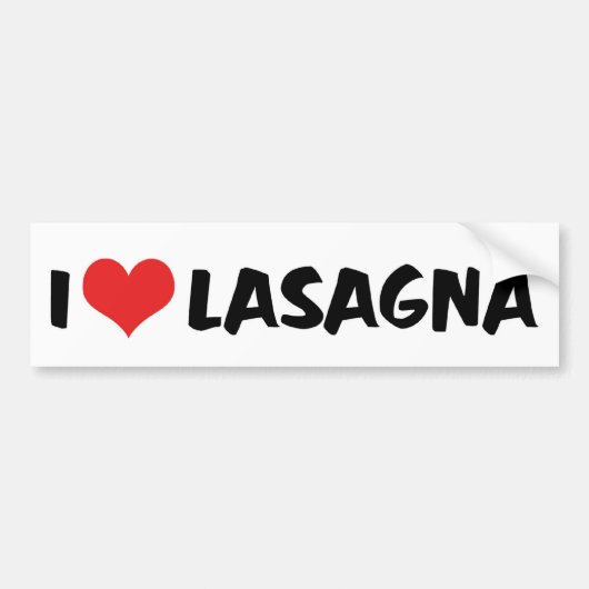 I Liebe Herz Lasagna - Italienische Pasta Lover Autoaufkleber (Vorne)