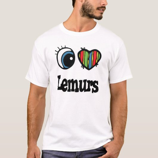 I Liebe (Herz) Lemuren T-Shirt (Vorderseite)