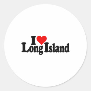 I Liebe Herz Long Island _1 Runder Aufkleber