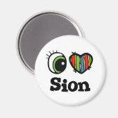 I Liebe (Herz) Magnet (Vorderseite/Rückseite)