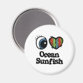 I Liebe (Herz) Magnet (Vorderseite/Rückseite)