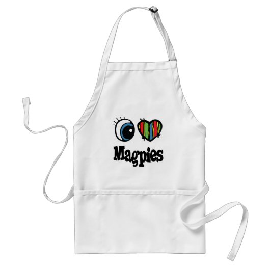 I Liebe (Herz) Magpies Schürze (Vorne)