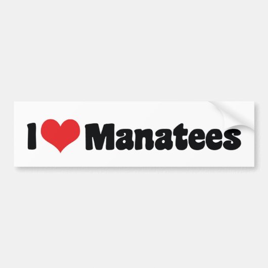 I Liebe Herz Manatees Autoaufkleber (Vorne)