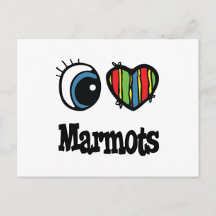 I Liebe (Herz) Marmots Postkarte
