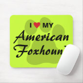 I Liebe (Herz) mein amerikanischer Foxhound Mousepad (Mit Mouse)