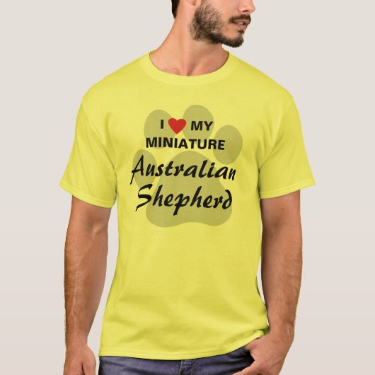 I Liebe (Herz) mein australischer Miniaturschäfer T-Shirt (Vorderseite)