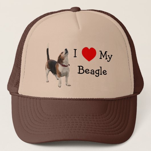 I Liebe-Herz mein Beagle-niedlicher Hundehut Truckerkappe (Vorderseite)