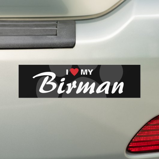 I Liebe (Herz) mein Birman Autoaufkleber (Auf Auto)
