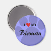 I Liebe (Herz) Mein Birman Pawprint Magnet (Vorderseite/Rückseite)