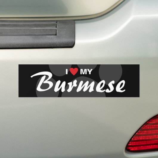 I Liebe (Herz) mein Birmane Autoaufkleber (Auf Auto)