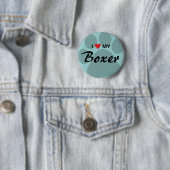 I Liebe (Herz) mein Boxer Pawprint Button (Beispiel)