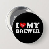 I Liebe (Herz) Mein Brauer Button (Vorne & Hinten)