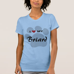 I Liebe (Herz) mein Briard Pawprint T-Shirt