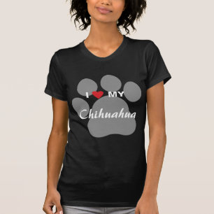 I Liebe (Herz) mein Chihuahua Pawprint T-Shirt