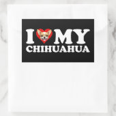 I Liebe (Herz) Mein Chihuahua Rechteckiger Aufkleber (Tasche)
