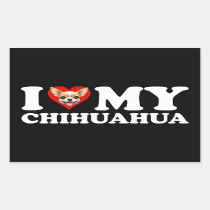 I Liebe (Herz) Mein Chihuahua Rechteckiger Aufkleber