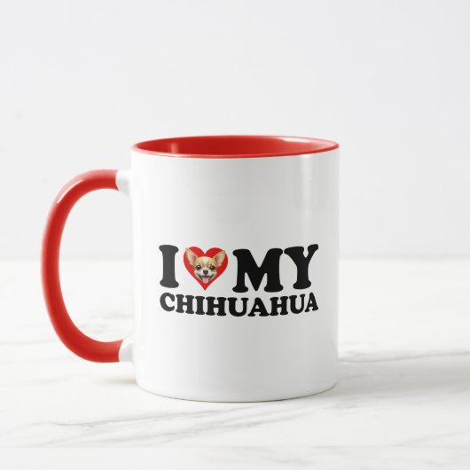 I Liebe (Herz) Mein Chihuahua Tasse (Links)