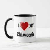 I Liebe (Herz) mein Chiweenie Hund Tasse (Links)