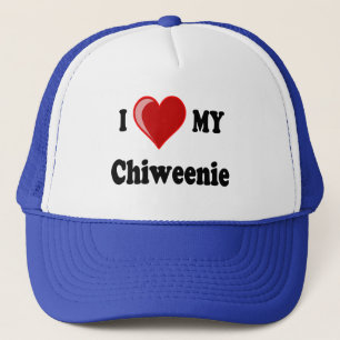 I Liebe (Herz) mein Chiweenie Hund Truckerkappe