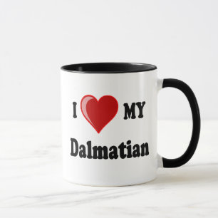 I Liebe (Herz) mein Dalmatiner-Hund Tasse
