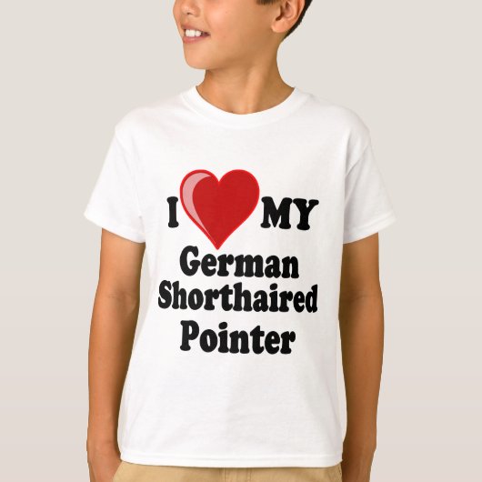 I Liebe (Herz) mein deutscher kurzhaariger T-Shirt (Vorderseite)
