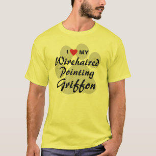 I Liebe (Herz) mein Drahthaar, das Griffon zeigt T-Shirt