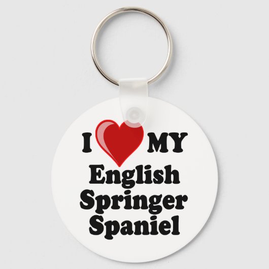 I Liebe (Herz) Mein englischer Springer Spanierhun Schlüsselanhänger (Vorderseite)