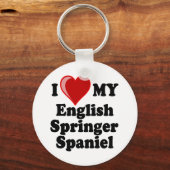 I Liebe (Herz) Mein englischer Springer Spanierhun Schlüsselanhänger (Vorderseite)