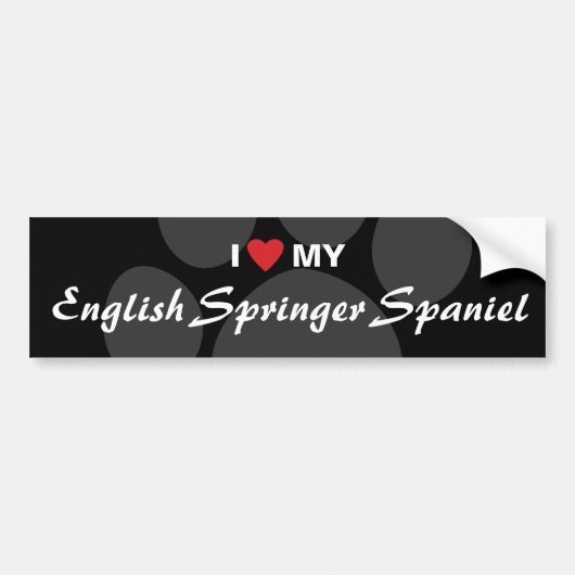I Liebe (Herz) mein englischer SpringerSpaniel Autoaufkleber (Vorne)