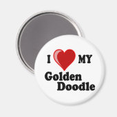 I Liebe (Herz) Mein Goldener Doodle Hund Magnet (Vorderseite/Rückseite)